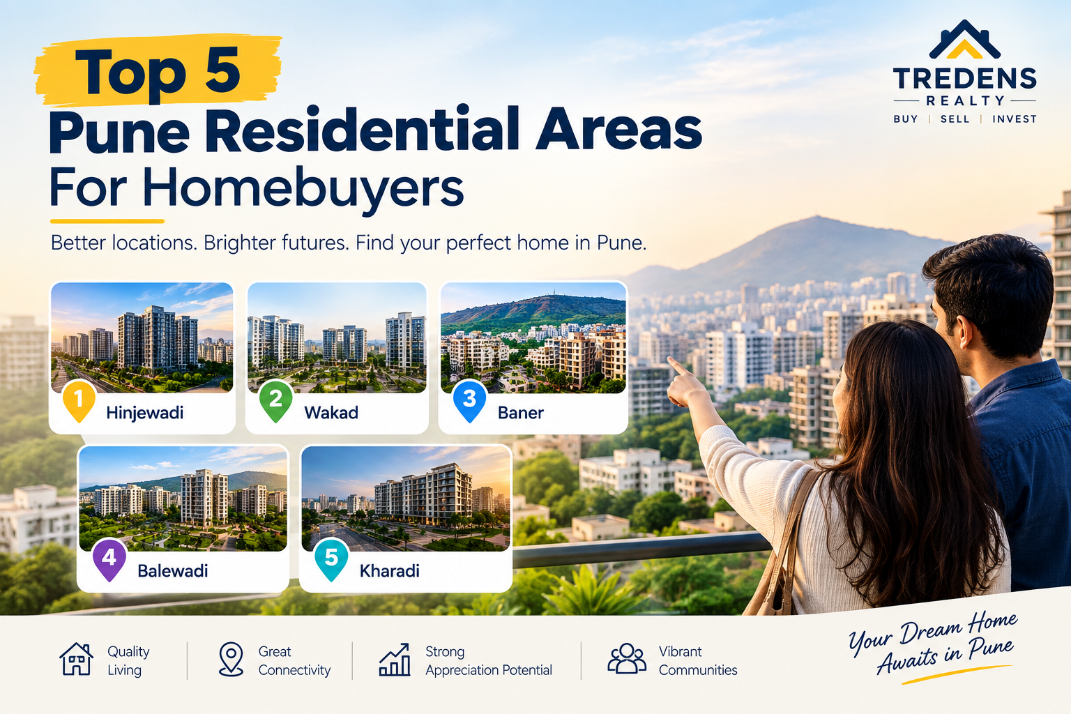 Top 5 Pune Residential Areas For Homebuyers